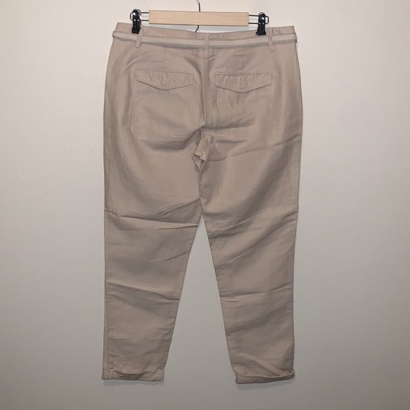Loft Cropped Linen Blend Pants - Picture 2 of 4